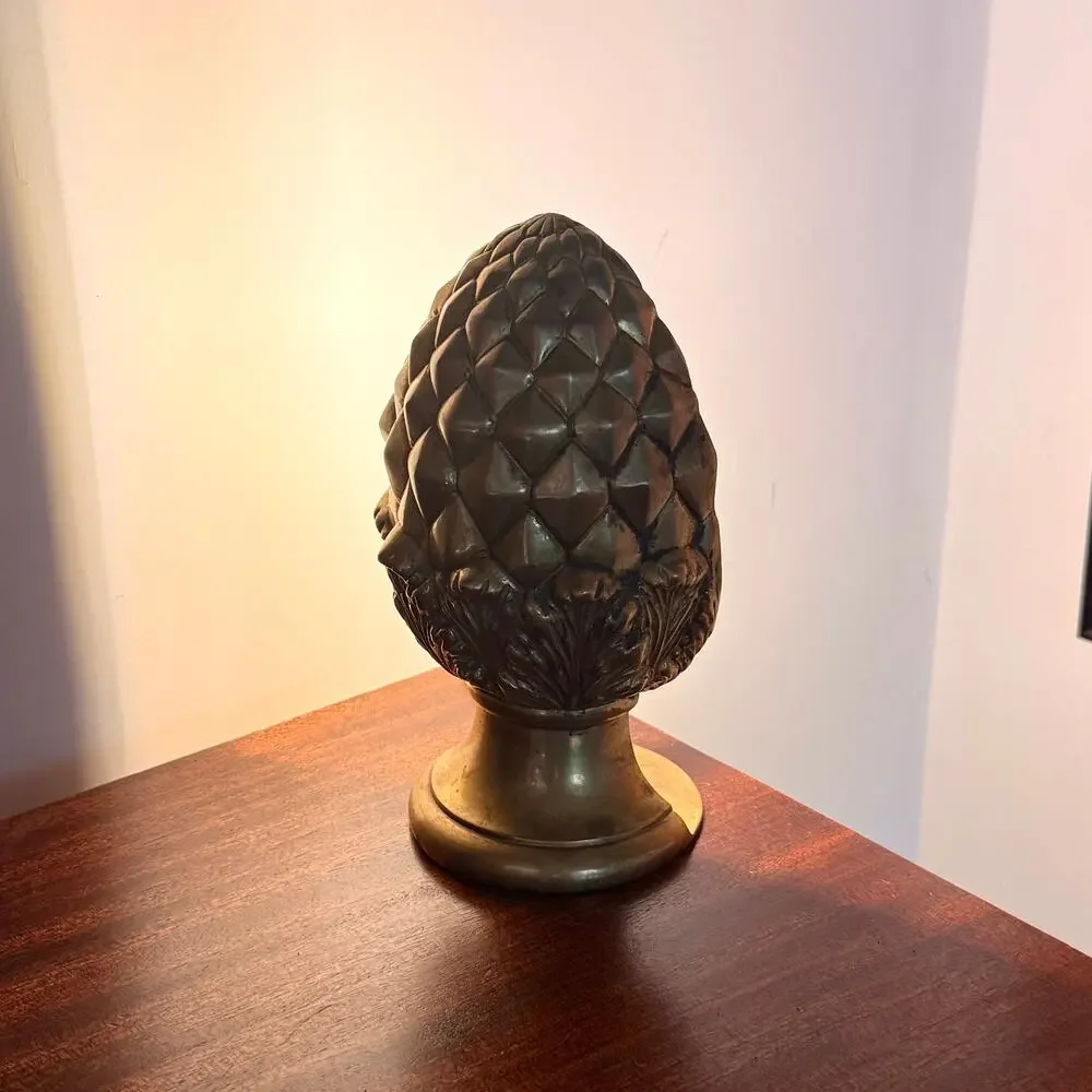 Vintage Brass Acorn Desk Lamp or Night Light